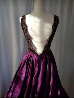 Jovani Purple Size 6 Floor Length Custom Sequin Train Dress on Queenly