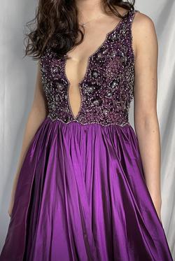 Jovani Purple Size 6 Floor Length Custom Sequin Train Dress on Queenly