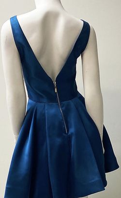 Sherri Hill Blue Size 4 Pockets Sheer Cocktail Dress on Queenly