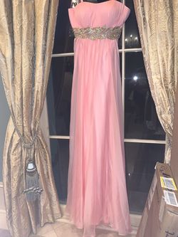 La Femme Pink Size 0 Bridesmaid Floor Length Military Tall Height Straight Dress on Queenly