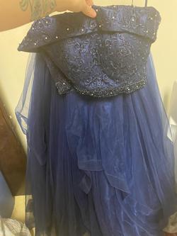 David's Bridal Blue Size 0 Pageant Ball gown on Queenly