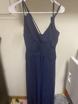 David's Bridal Blue Size 4 Wedding Guest Prom Straight Dress on Queenly