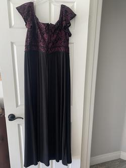 NW Purple Size 14 Black Tie Straight Dress on Queenly
