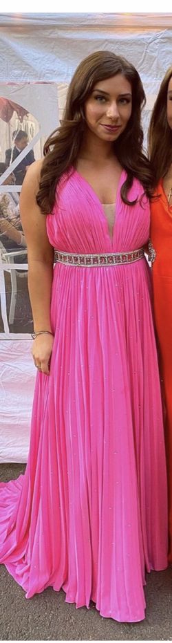 Sherri Hill Hot Pink Size 10 Sequined Flare Tall Height Straight Dress on Queenly