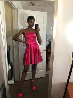 Jovani Pink Size 0 Strapless Homecoming 70 Off $300 Cocktail Dress on Queenly