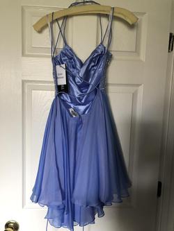 Sherri Hill Blue Size 0 Boat Neck Corset Cocktail Dress on Queenly