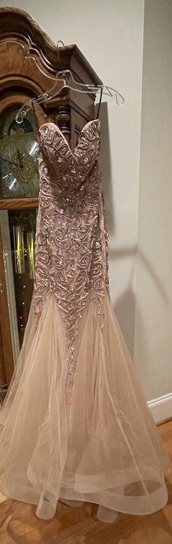 Camille La Vie Nude Size 2 Pattern Prom Jewelled Mermaid Dress on Queenly