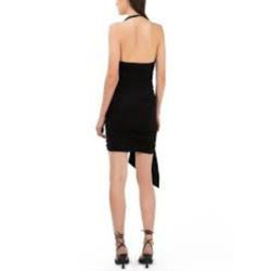 Misha Collection Black Size 4 Mini Overskirt Euphoria V Neck Cocktail Dress on Queenly