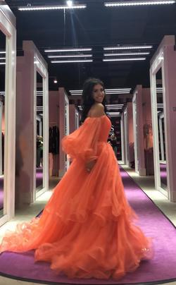 Jovani Orange Size 2 Prom Ball gown on Queenly
