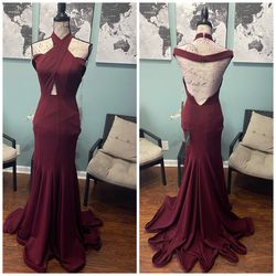Jasz Couture Red Size 00 Burgundy Pageant 50 Off Mermaid Dress on Queenly