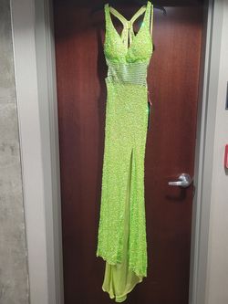 Style P8783 Precious Formals Green Size 0 50 Off Floor Length Pageant Side slit Dress on Queenly