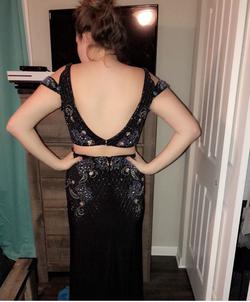Rachel Allan Black Size 12 Sheer Two Piece Prom Straight Dress on Queenly