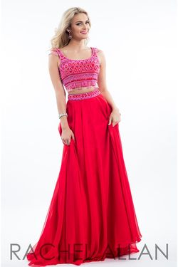 Style 7637 Rachel Allan Red Size 10 Tall Height Pageant Floor Length A-line Dress on Queenly