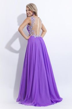 Style 2741 Rachel Allan Purple Size 10 Black Tie Prom A-line Dress on Queenly