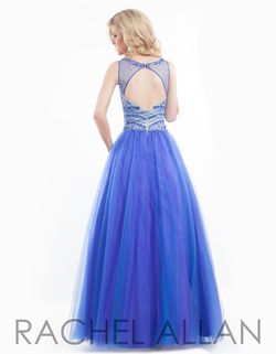 Style 6911 Rachel Allan Purple Size 4 Sheer Floor Length A-line Dress on Queenly