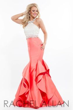 Style 7068RA Rachel Allan Black Size 12 Silk Mermaid Dress on Queenly