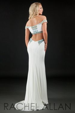 Style 7066RA Rachel Allan White Size 10 Floor Length Jersey Mermaid Dress on Queenly