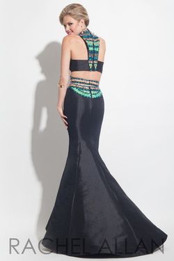 Style 7079RA Rachel Allan Black Size 6 Tall Height Prom Mermaid Dress on Queenly