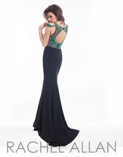 Style 9021 Rachel Allan Black Tie Size 6 Sequin Mermaid Dress on Queenly