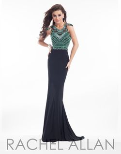 Style 9021 Rachel Allan Black Size 6 Jersey Tall Height Sequin Prom Mermaid Dress on Queenly