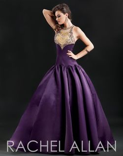 Style 8090 Rachel Allan Purple Size 6 Pageant Tall Height Prom Ball gown on Queenly