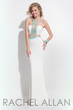 Style 2010 Rachel Allan White Size 2 Tall Height Prom Mermaid Dress on Queenly