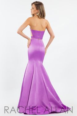 Style 2103 Rachel Allan Purple Size 2 Tall Height Sweetheart Silk Mermaid Dress on Queenly