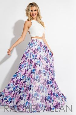 Style 7692 Rachel Allan Multicolor Size 8 Jersey Prom Two Piece A-line Dress on Queenly