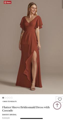 David's Bridal Red Size 0 Holiday Side slit Dress on Queenly