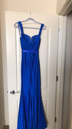 Cinderella Divine Blue Size 8 Black Tie Floor Length Mermaid Dress on Queenly