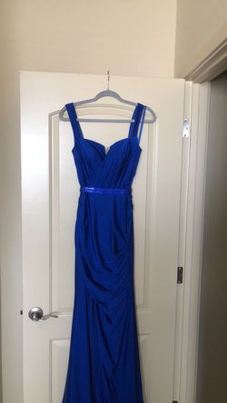 Cinderella Divine Blue Size 8 Black Tie Floor Length Mermaid Dress on Queenly
