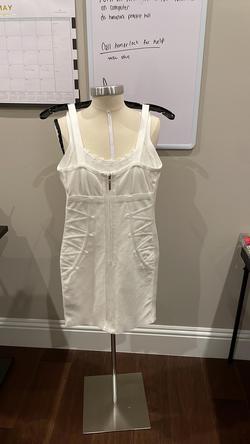 Bebe White Size 4 Bridal Shower Midi Cocktail Dress on Queenly
