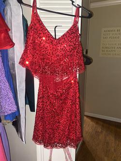 Ashley Lauren Red Size 2 Sequin Cocktail Dress on Queenly