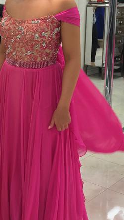 Sherri Hill Pink Size 6 Embroidery Prom Cape Straight Dress on Queenly