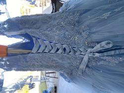 Ok Blue Size 16 50 Off Floor Length Tulle Ball gown on Queenly