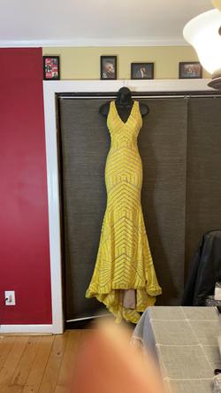 Jovani Yellow Size 00 Jersey Custom Mermaid Dress on Queenly