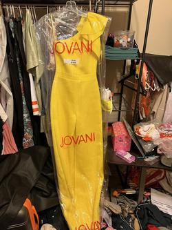 Jovani Yellow Size 0 Pageant Party One Shoulder Jumpsuit Dress on Queenly