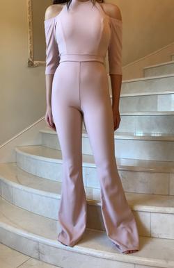 Fernando Wong Nude Size 2 Flare Interview Fitted Jumpsuit Dress on Queenly