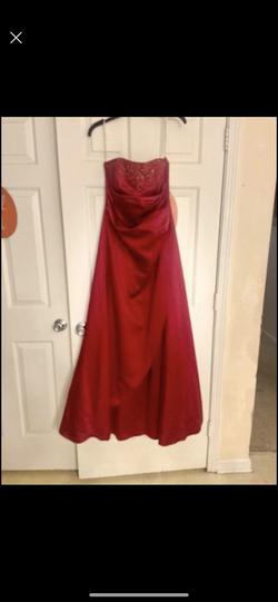 David's Bridal Red Size 6 Floor Length Straight Dress on Queenly