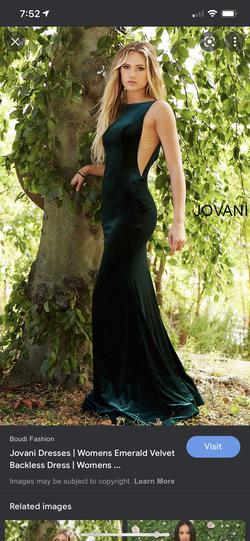 Jovani Green Size 12 Fitted Prom Straight Dress on Queenly
