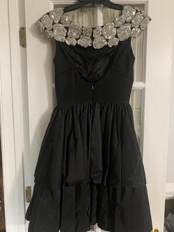 Sherri Hill Black Size 4 Sequin Holiday Midi Cocktail Dress on Queenly