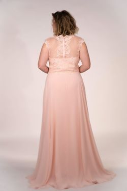 Style Genesis Socialite Fashions Pink Size 14 Floor Length Bridesmaid Plus Size Military A-line Dress on Queenly