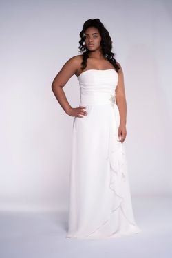 Style Grace Socialite Fashions White Size 12 Strapless Prom A-line Dress on Queenly