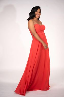 Style Lily Socialite Fashions Orange Size 12 Floor Length Plus Size 70 Off A-line Dress on Queenly
