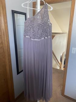 David's Bridal Purple Size 22 Sheer One Shoulder Prom Ball gown on Queenly