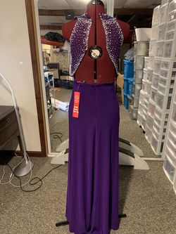 Morgan and Co Purple Size 4 Floor Length Medium Height 70 Off Jersey Mermaid Dress on Queenly