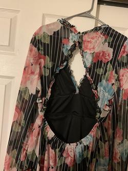 Bebe Multicolor Size 14 Floor Length Black Tie A-line Dress on Queenly