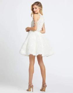 Mac Duggal White Size 4 Bridal Shower Homecoming Midi Cocktail Dress on Queenly
