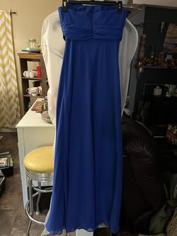 David's Bridal Blue Size 4 Military Straight Dress on Queenly