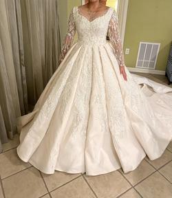 N Design White Size 6 Cotillion Sleeves Ball gown on Queenly